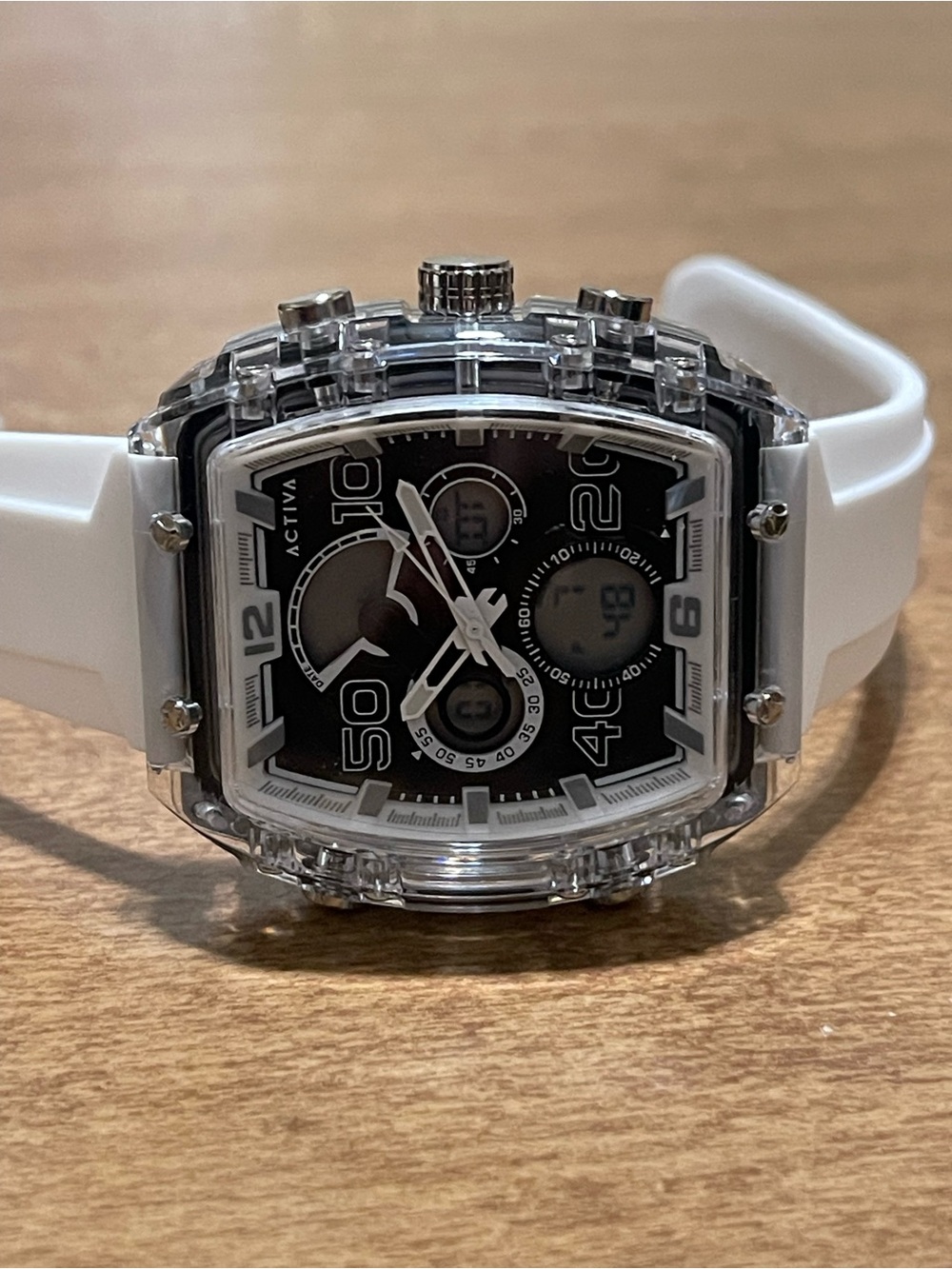 Activa Vion X Invicta Digital Essentials Men's
Watch - 45mm, White & Black Band